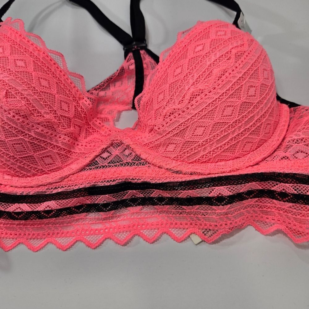 NWT PINK V. Secret racerback bright pink bra - Picture 4 of 15